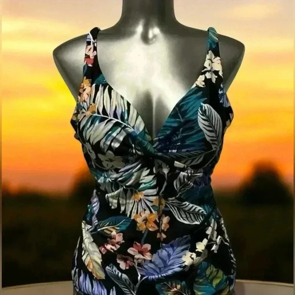 🆕Printed Ruched  Tankini - Picture 7 of 12